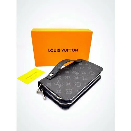 Бумажник Louis Vuitton 98987789, фактура матовая, тиснение, коричневый