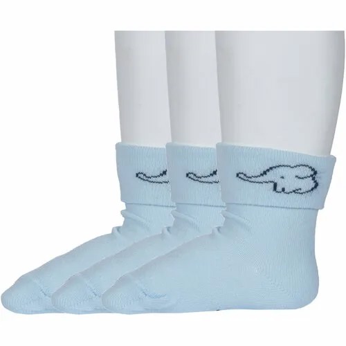 Носки RuSocks 3 пары, размер 12-14, голубой
