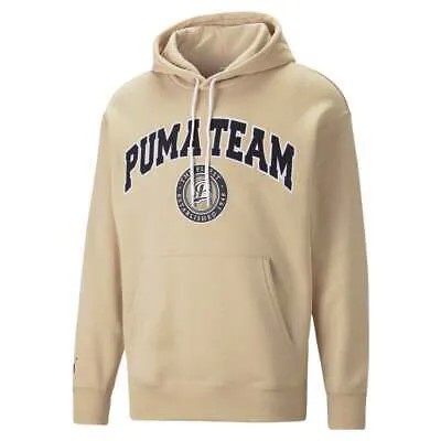 Мужская бежевая повседневная верхняя одежда Puma Team Pullover Hoodie 53889967