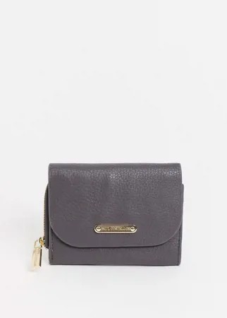 Серый кожаный кошелек с клапаном Paul Costelloe