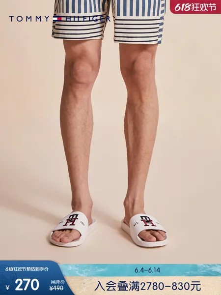 Сандалии мужские Tommy Hilfiger Magic Square с вышитыми буквами, черный