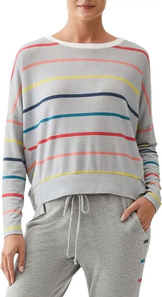 Толстовка Michael Stars Madison Brushed Jersey Rainbow Stripe Jenny Joggers, цвет Admiral Combo