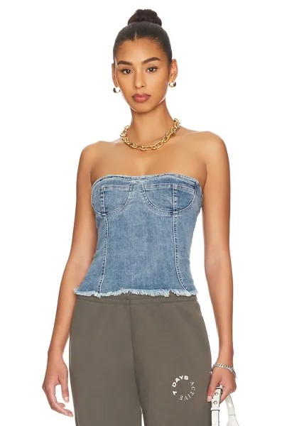 Топ superdown Desa Crop Bustier, цвет Denim Blue