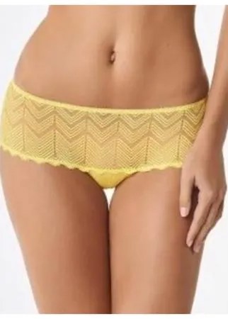 LUI et ELLE Трусы Шорты Carine средней посадки кружевные, размер 4 (L), citron
