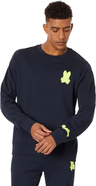 Толстовка Psycho Bunny Cleveland Chainstitch Sweatshirt, темно-синий