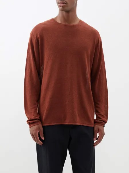 Вязаный льняной свитер kerwin с круглым вырезом Rag & Bone, красный