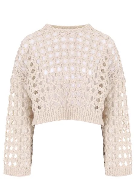 Джемпер из джута и хлопка Crop