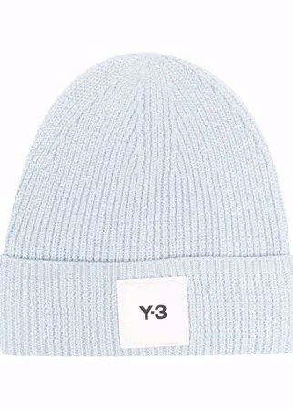 Y-3 шерстяная шапка бини с нашивкой-логотипом