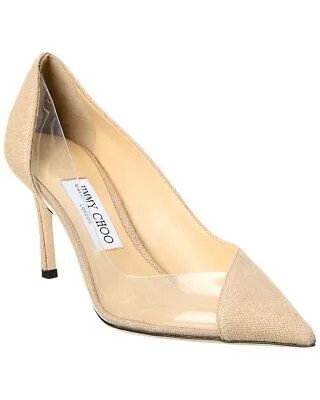 Jimmy Choo Cass 75 Женские туфли-лодочки из льна и винила