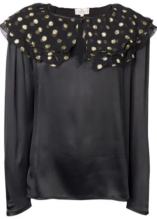 Valentino Pre-Owned атласная блузка с оборками