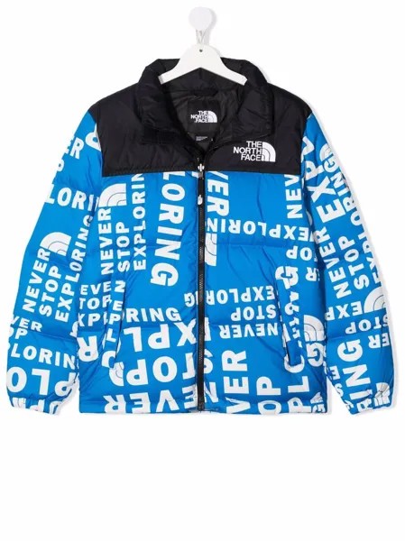 The North Face Kids пуховик с надписью