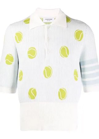 Thom Browne жаккардовая рубашка-поло с полосками 4-Bar