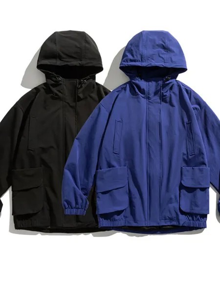 Уличная модная свободная повседневная мужская ветровка с капюшоном, куртка Cityboy, мужская Японская уличная одежда, винтажная спортивная одежда, пальто, верхняя одежда
