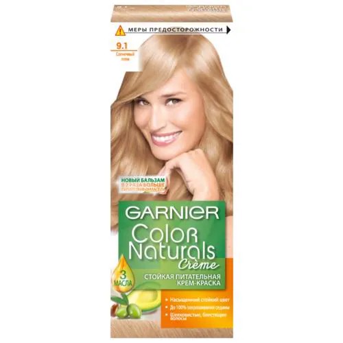GARNIER Color Naturals стойкая питательная крем-краска для волос, 9.1, Солнечный пляж