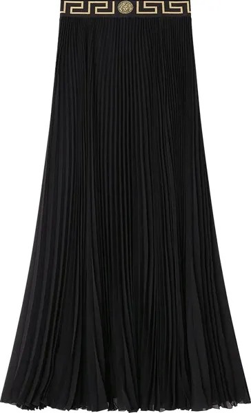 Брюки Versace Greca Border Pleated Skirt 'Black', черный