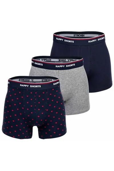 Боксеры Ретро - 3 пары Happy Shorts, красный