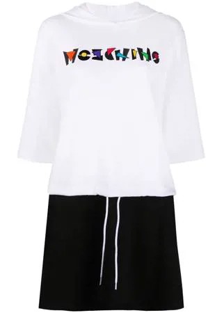 Moschino платье-худи с кулиской и логотипом
