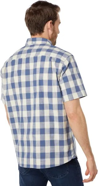 Комфортная рубашка из эластичного шамбре с короткими рукавами и традиционным кроем в клетку L.L.Bean, цвет Vintage Indigo