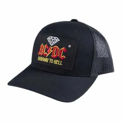 Кепка Diamond Supply Co x ACDC Highway To Hell (черная) с рисунком