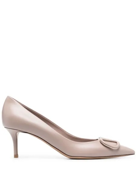 Valentino Garavani туфли-лодочки с логотипом VLogo Signature, нейтральный цвет