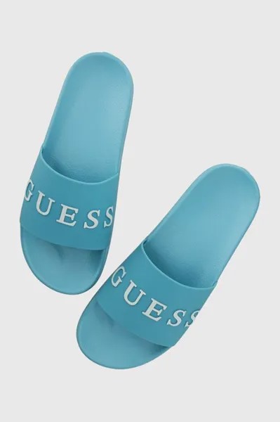 Шлепанцы SLIDES Guess, бирюзовый