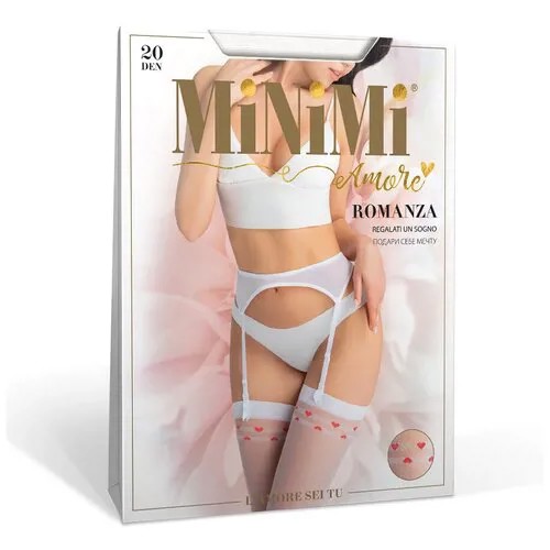 Чулки MiNiMi Romanza, 20 den, размер M-L, белый