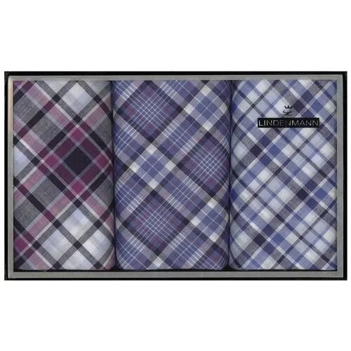Клетчатые мужские носовые платки, 3 шт. LINDENMANN размер:43 х 43 см цвет: Синий арт. 50021