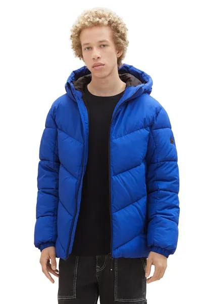 Зимняя куртка с капюшоном и на синтепоне Tom Tailor, синий