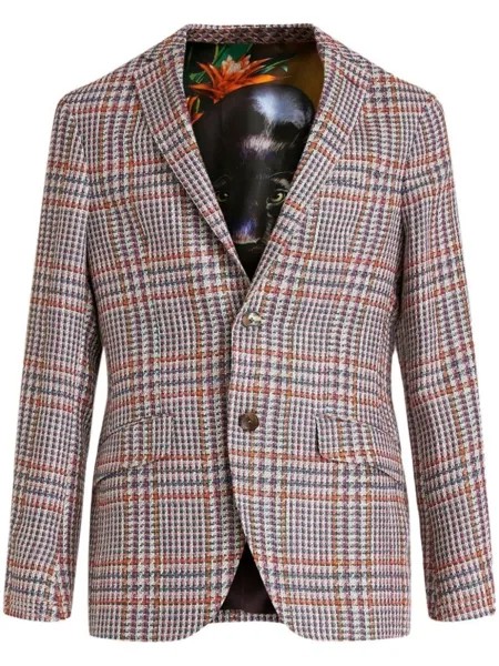 ETRO однобортный пиджак в клетку, красный
