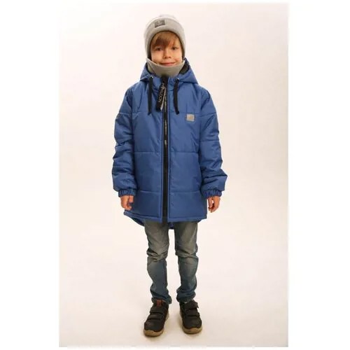 Куртка зимняя серый джинс для мальчика детская Hohloon размер 98