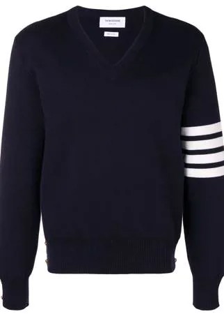 Thom Browne пуловер с V-образным вырезом и полосками 4-Bar