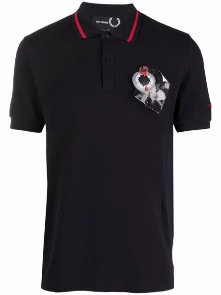 Raf Simons X Fred Perry рубашка поло с нашивкой-логотипом