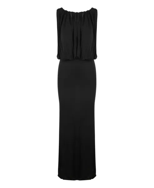 Роскошное драпированное платье из джерси Saint Laurent, черный
