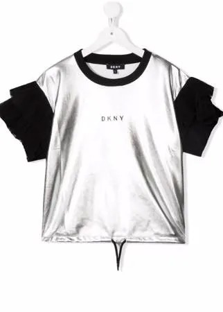 Dkny Kids футболка с эффектом металлик