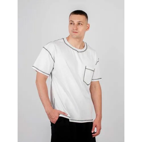 Футболка Мода и спорт, размер XL, белый/белый