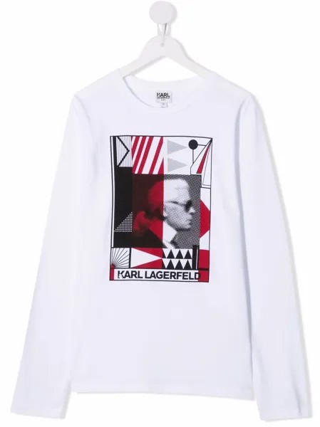 Karl Lagerfeld Kids футболка с принтом