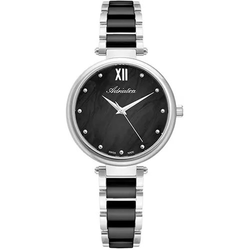 Наручные часы Adriatica Швейцарские женские Essence A3705. E18MQ с гарантией, серебряный, черный