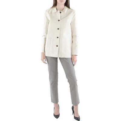 Lafayette 148 New York Женская бежевая саржевая куртка Amaris Utility Coat S BHFO 3810