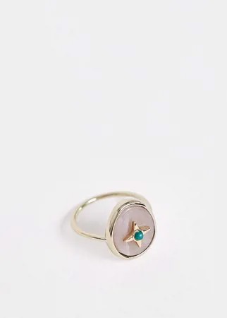 Золотистое кольцо с искусственным жемчугом и камнем & Other Stories-Золотой