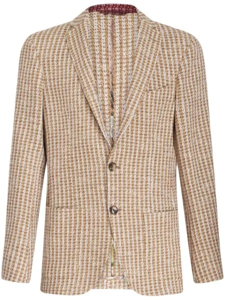 ETRO жаккардовый пиджак в полоску, коричневый