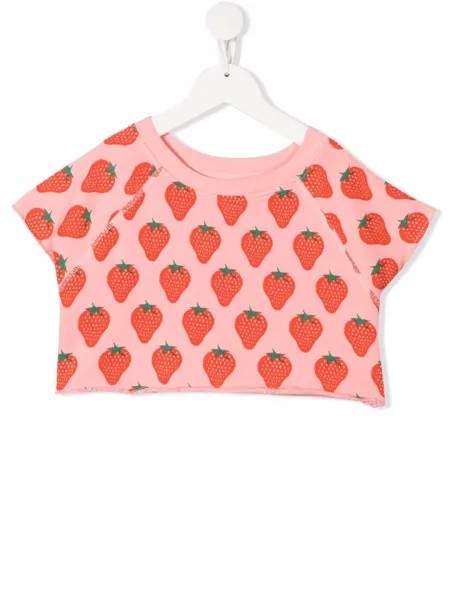 Bobo Choses strawberry-print cropped top