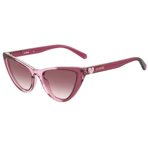 Солнцезащитные очки LOVE MOSCHINO, кошачий глаз, оправа: пластик, для женщин, розовый