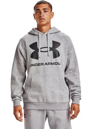 Толстовка мужская Under Armour Rival Fleece Big Logo Hoodie серая 3XL