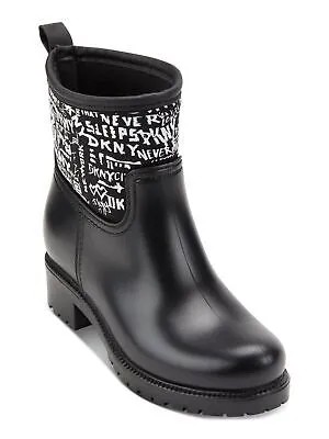 Женские зимние ботинки DKNY с черным логотипом на язычке, платформа, 1 дюйм, блочный каблук с круглым носком 10
