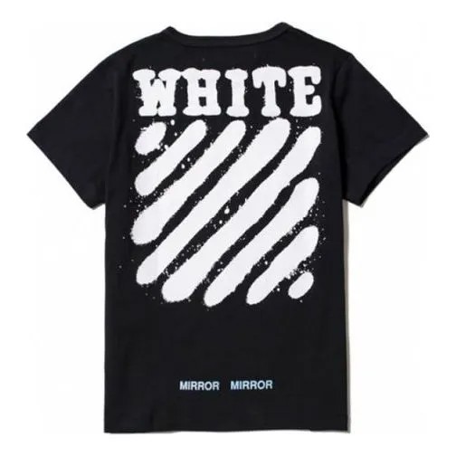 Футболка Men's OFF-WHITE C/O VIRGIL ABLOH Tiger Stripes Splash Ink Printing Short Sleeve Black T-Shirt, черный