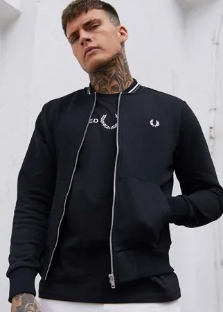 Черный бомбер на молнии Fred Perry