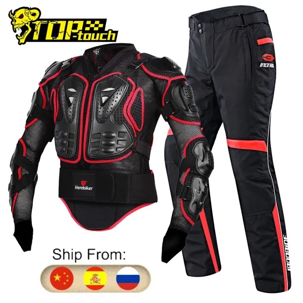 Мотоциклетная куртка, штаны, костюм для гонок, анти-осенняя мужская Защитная Экипировка, для мотокросса, Topss, гоночная куртка, полный корпус, Броня с Prorector