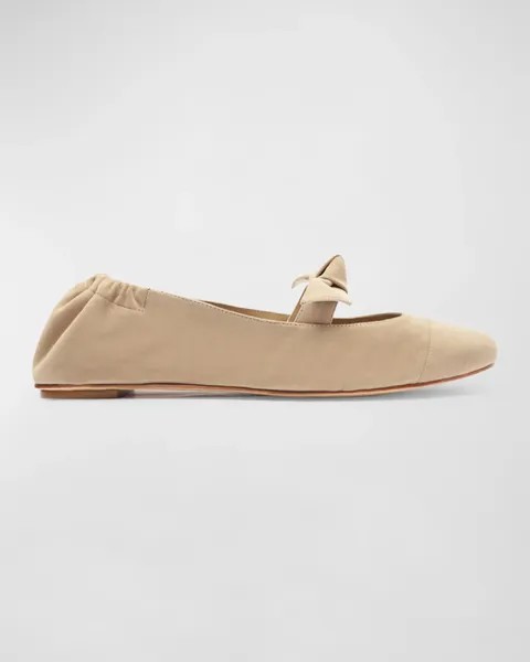 Балетки Clarita с металлизированным бантом Alexandre Birman, цвет Semolina