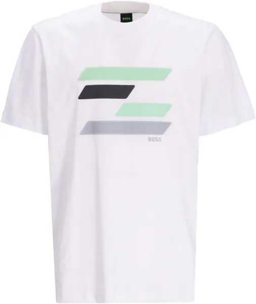 Мужская футболка Hugo Boss Tee 3 с коротким рукавом и логотипом, белый флаг