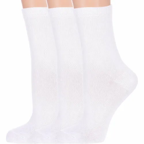 Носки PARA socks, 3 пары, размер 25, белый